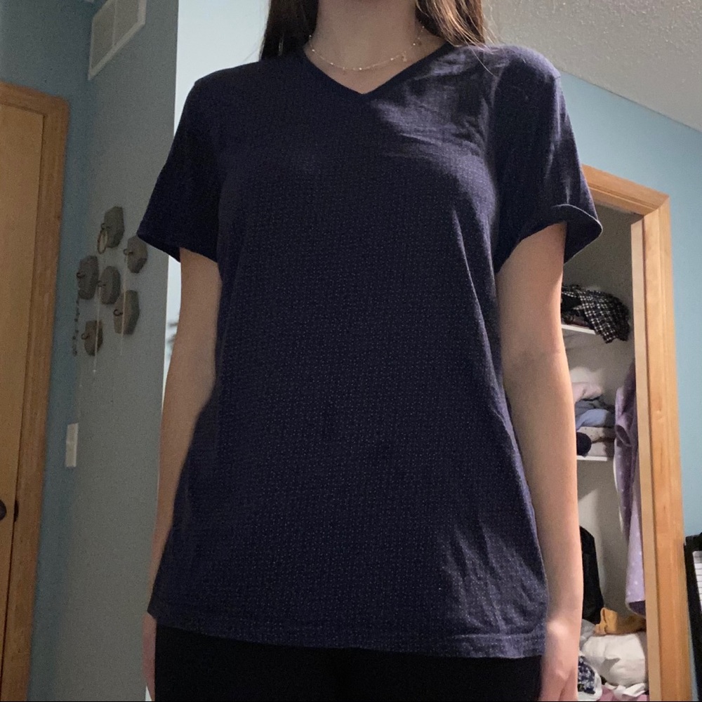 Blue v-neck t-shirt